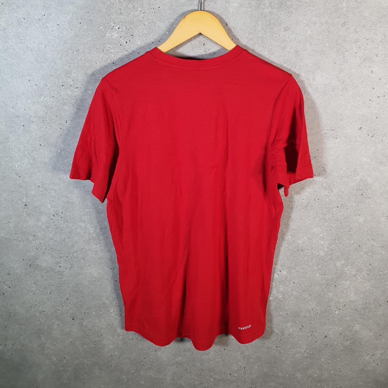 Vintage Adidas Spellout T Shirt Mens Small Orange Three Stripes Logo Athletic