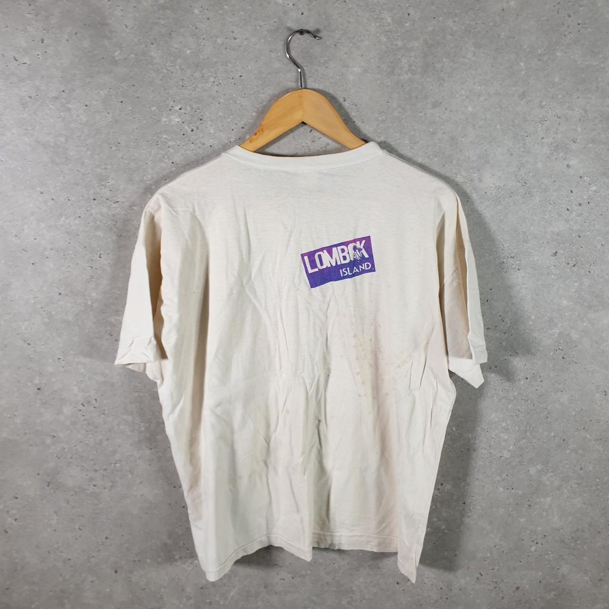 Vintage Benua Parachuting Indonesia 1991 Lombok Single Stitch T Shirt Men’s Small White