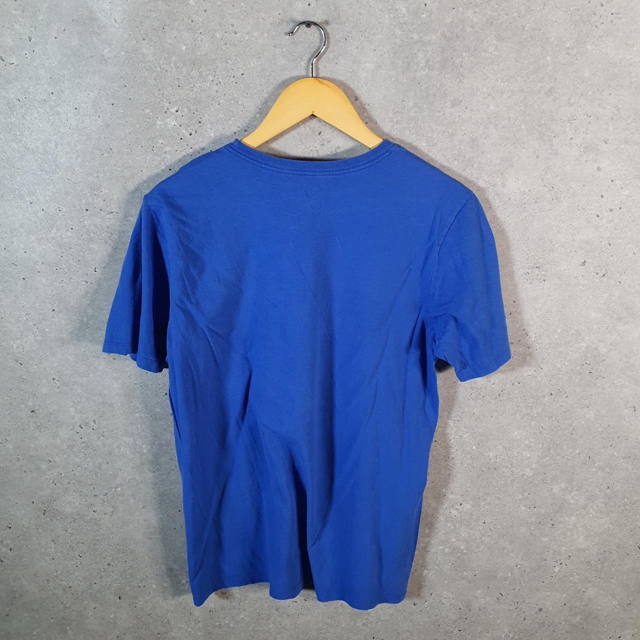 Vintage Nike Graphic Spellout T Shirt Men’s Medium Blue Logo Swoosh Athletic