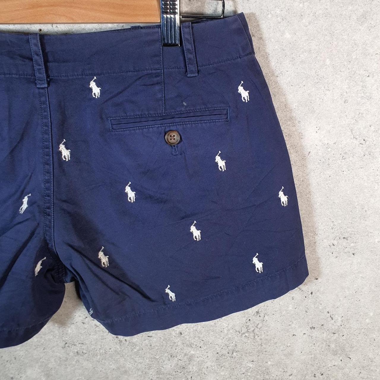 Vintage Ralph Lauren Polo All over Prints AOP Shorts Jorts Cargo Womens W30 Blue Baggy Cotton Big Fish Vintage