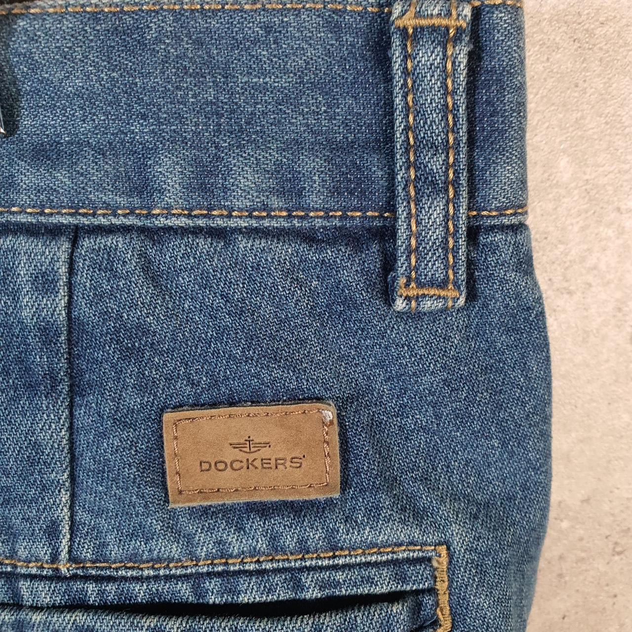 Vintage Dockers Denim Shorts Jorts Cargo Men’s W40 Blue Baggy Cotton