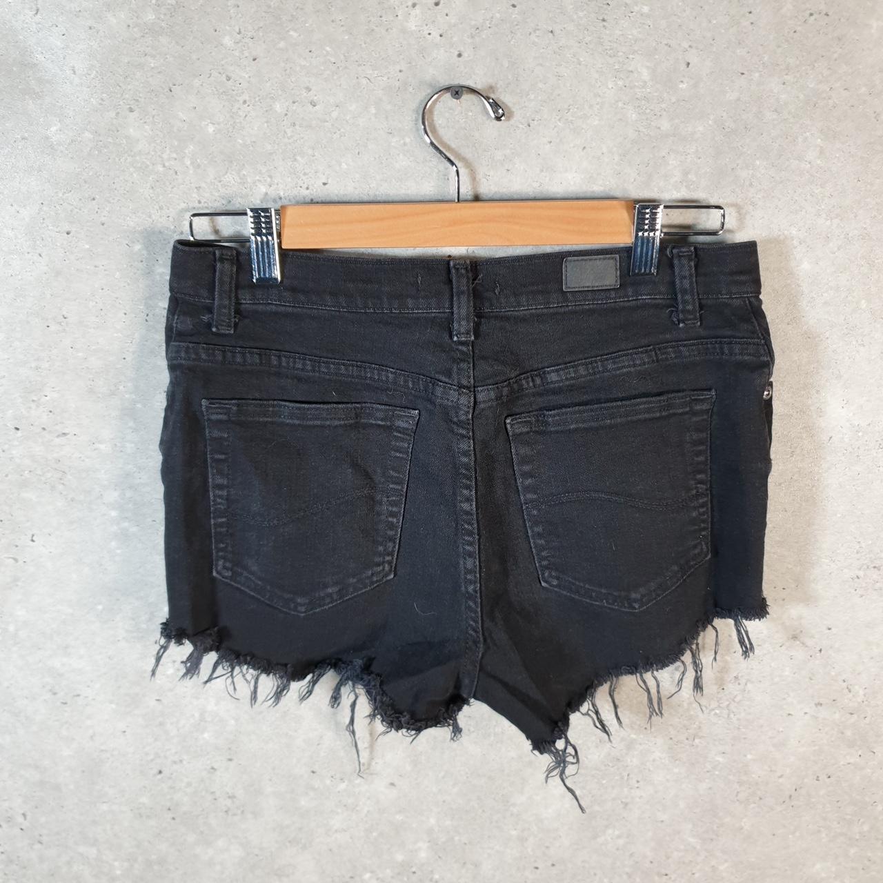 Vintage Lee Baggy Shorts Jorts Cargo Womens W30 Black Relaxed Denim