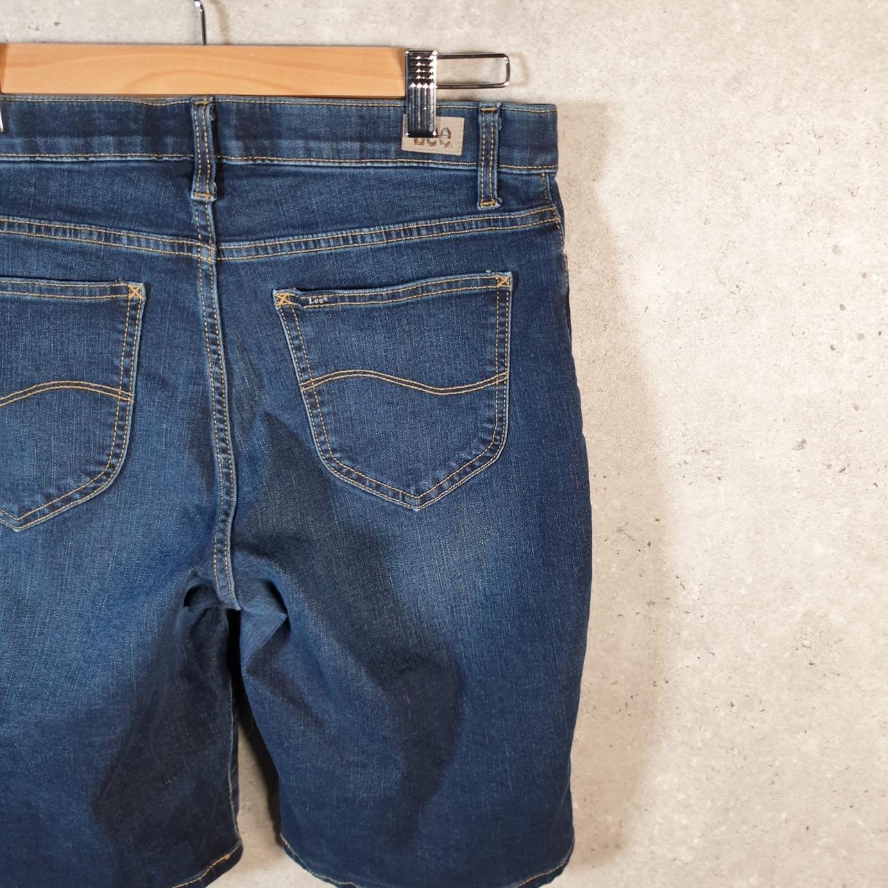 Vintage Lee Baggy Shorts Jorts Cargo Womens W32 Blue Relaxed Denim