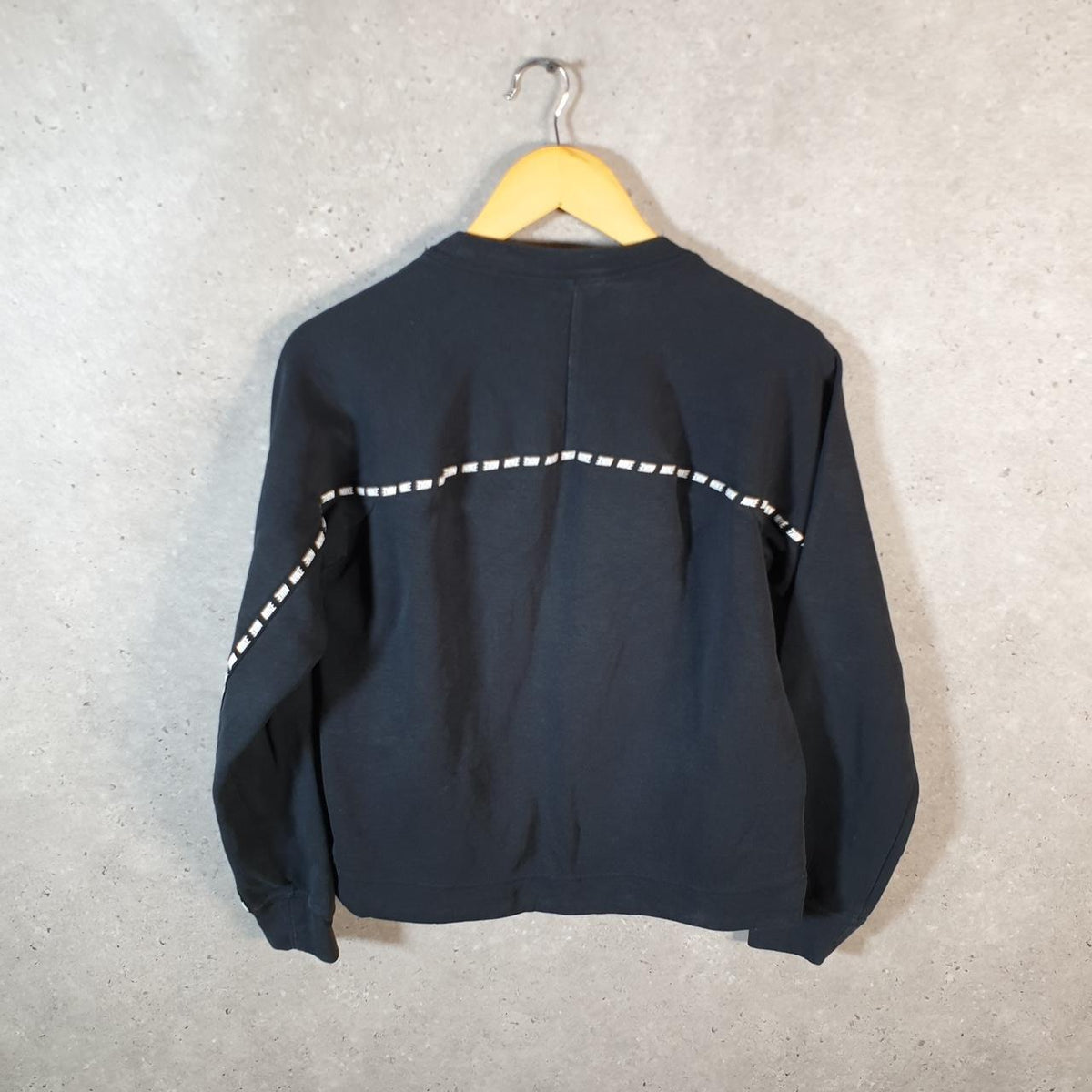 Vintage Nike Centre Spellout Sweatshirt Womens XS Black Y2K Pullover Logo