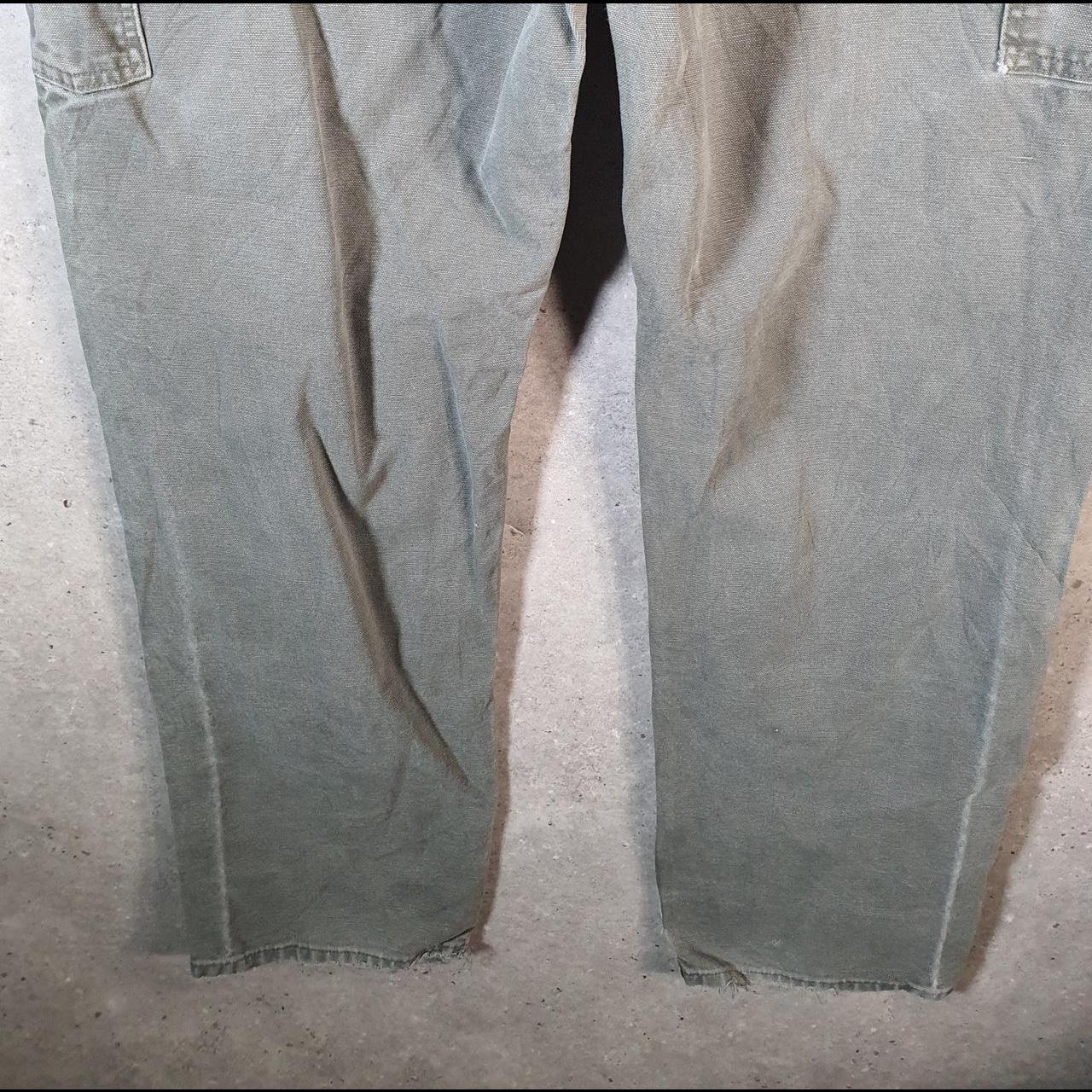 Vintage Carhartt Double Knee Carpenter Trousers Mens W38 L34 Khaki Green Dungaree Fit