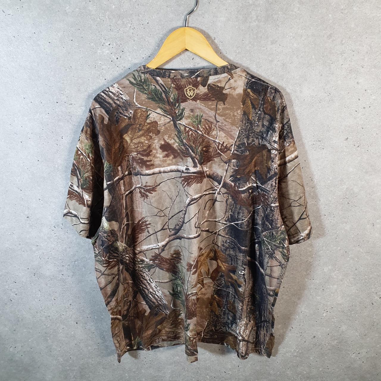 Vintage Game Winner RealTree Camoflauge T Shirt Men’s 2XL Green Camo Short Sleeve