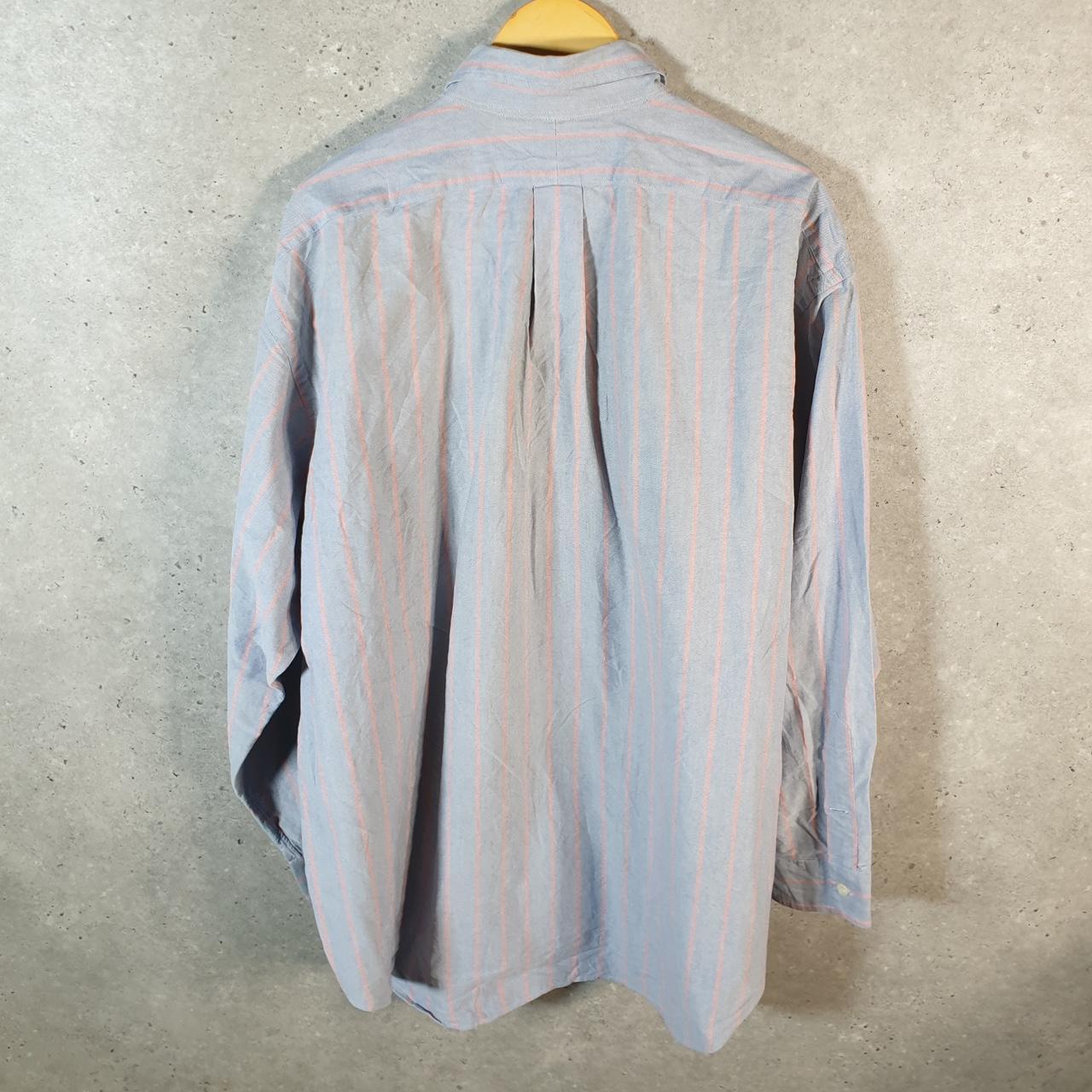 Vintage Ralph Lauren Button Down Shirt Men’s XL Blue Striped The Big Shirt Pony