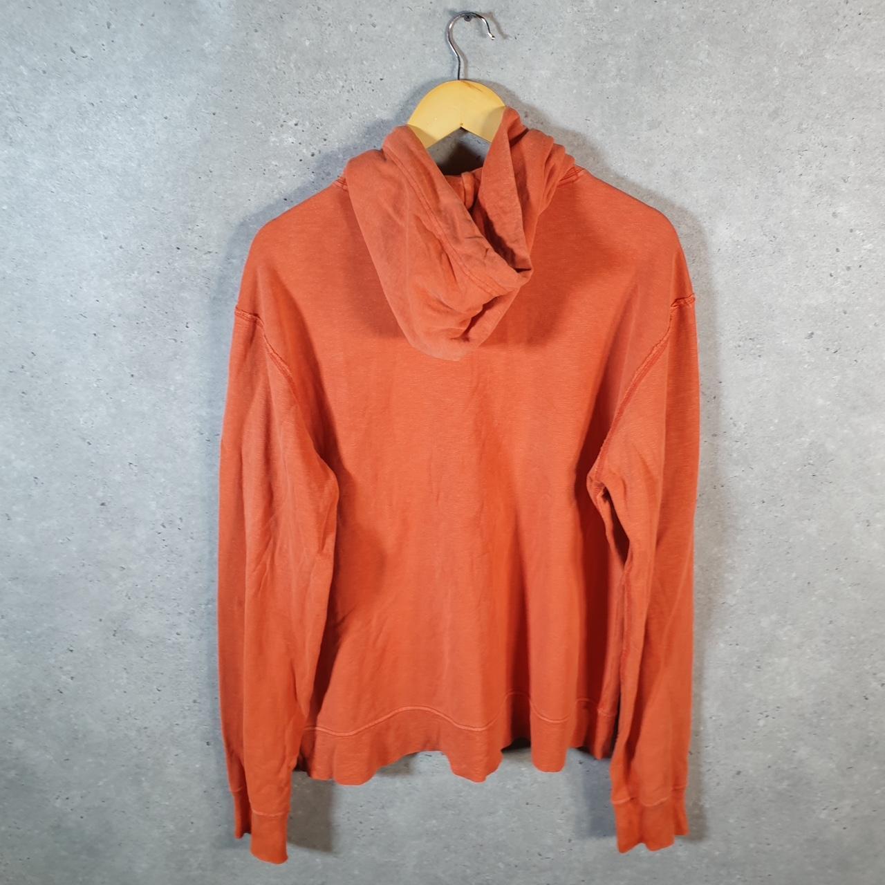 Vintage Ralph Lauren Polo Heavyweight Hoodie Men’s Large Orange Cotton Full Zip Pony