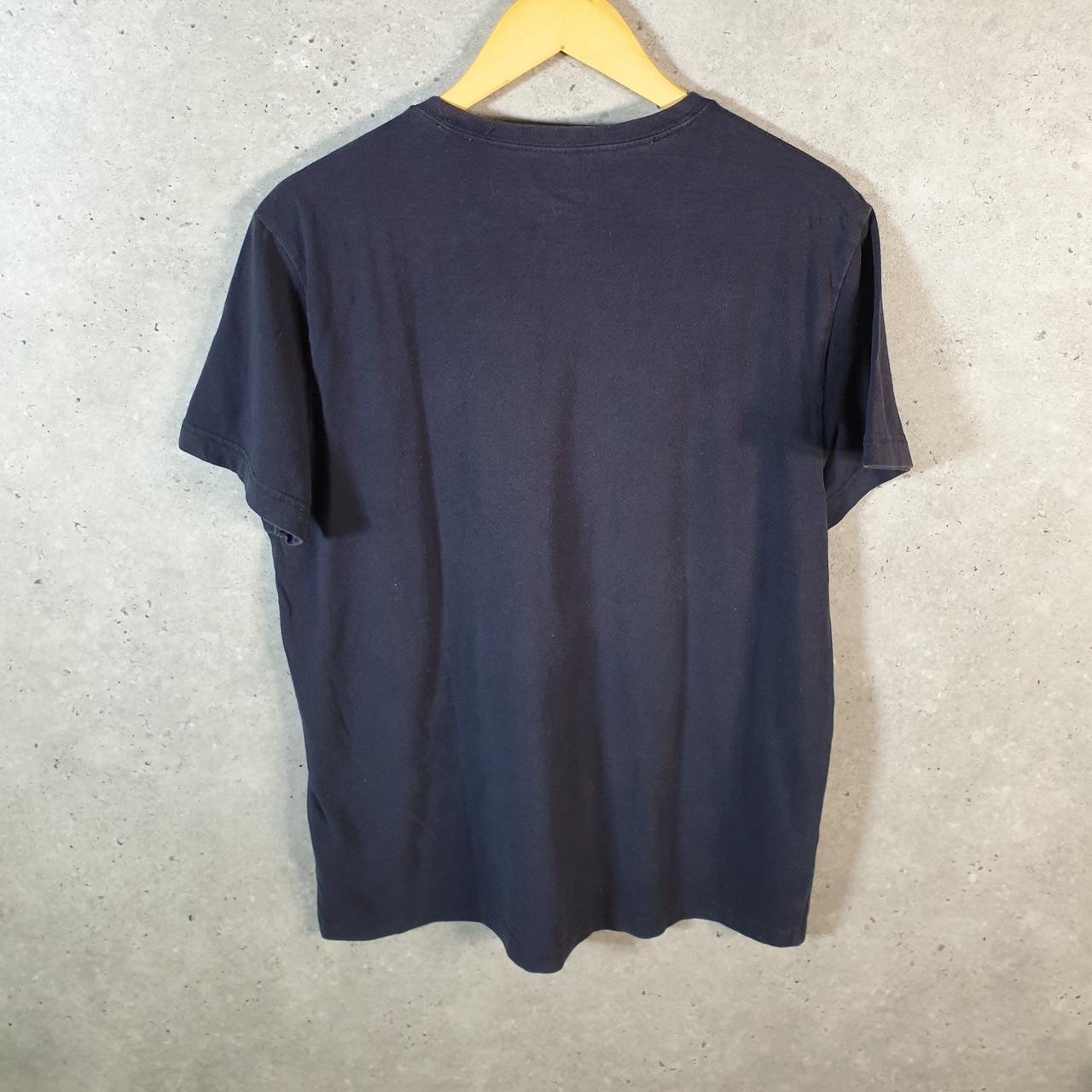 Vintage Tommy Hilfiger T Shirt Men’s Large Navy Blue Stretch Fit Embroidered Logo