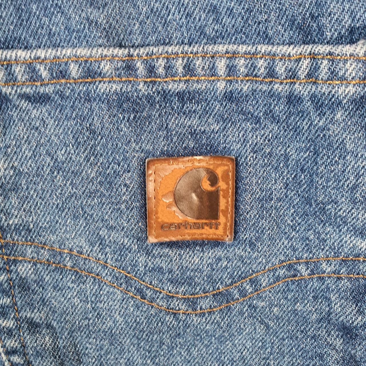 Vintage Carhartt Baggy Carpenter Shorts Jorts Cargo Men’s W36 Blue Relaxed Denim Fit Workwear Big Fish Vintage