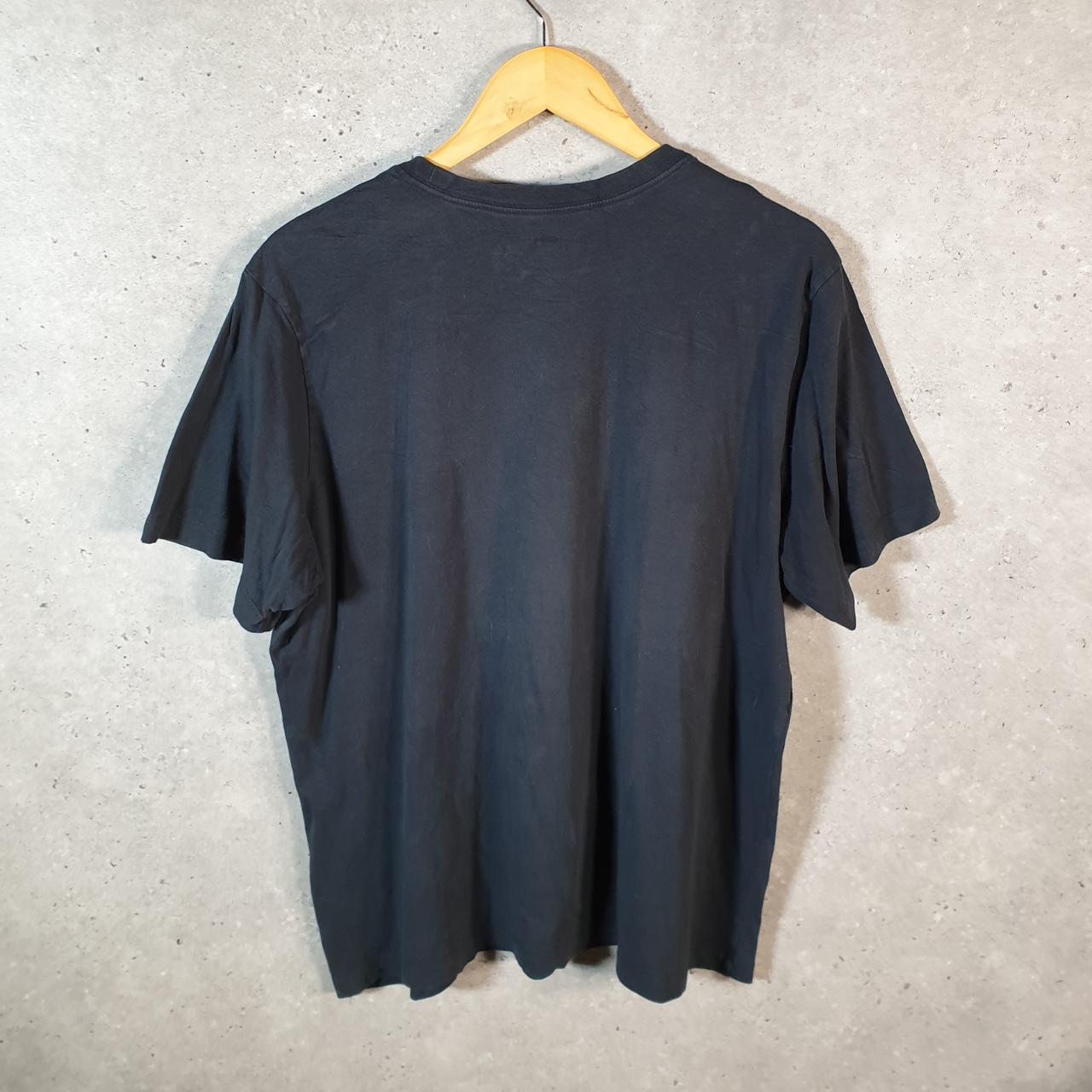 Vintage Nike T Shirt Men’s Large Black Printed Single Swoosh Logo Athletic C8281