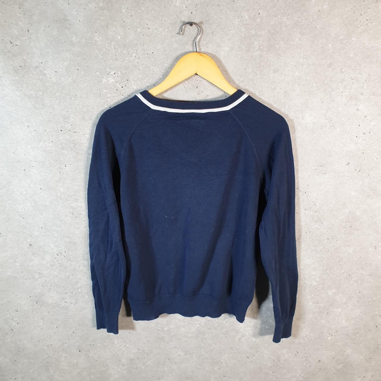 Vintage Lacoste Sweatshirt Womens Navy Blue Pullover Logo Y2K Jumper