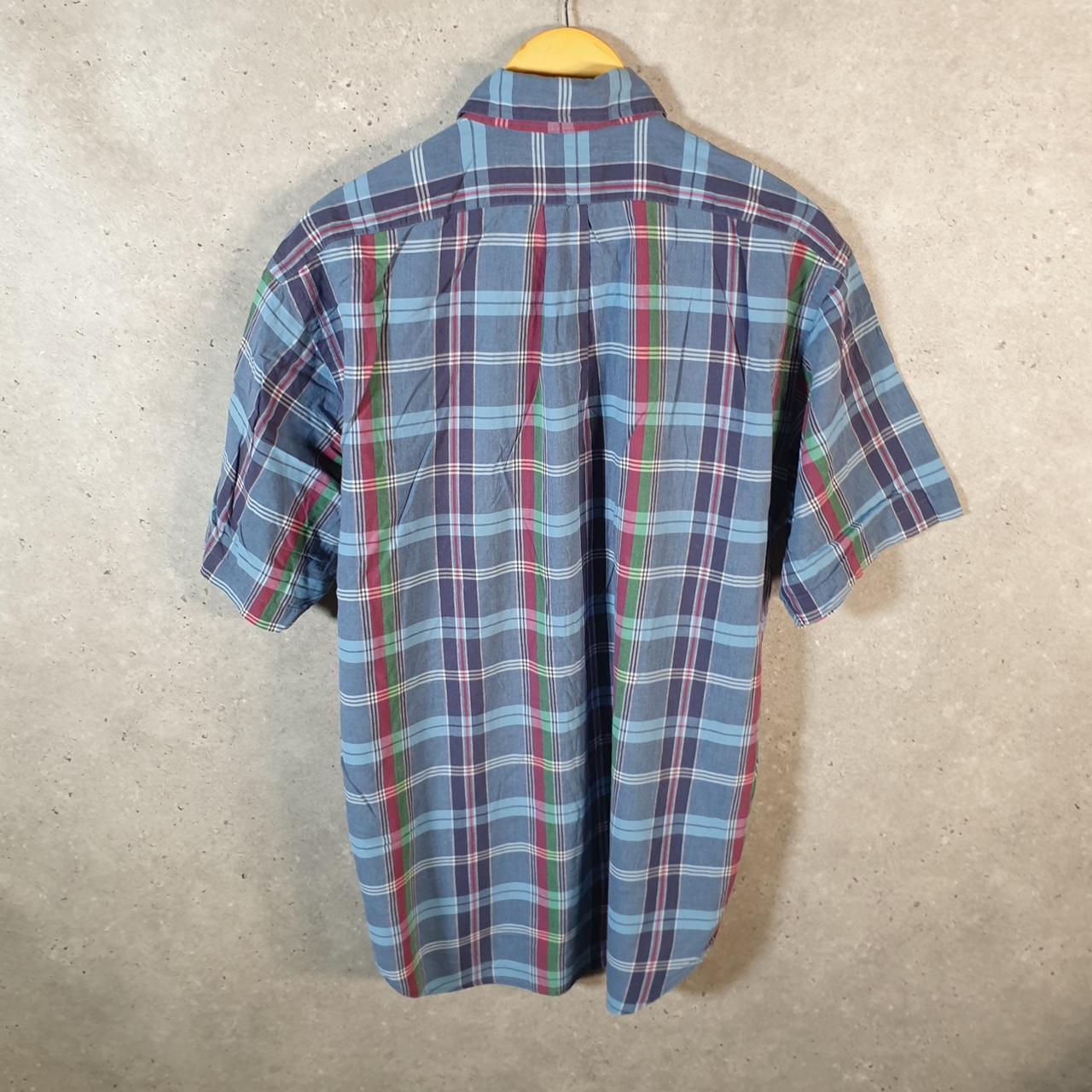 Vintage Ralph Lauren Button Down Shirt Men’s Medium Blue Checkered Blake Fit Cotton Pony