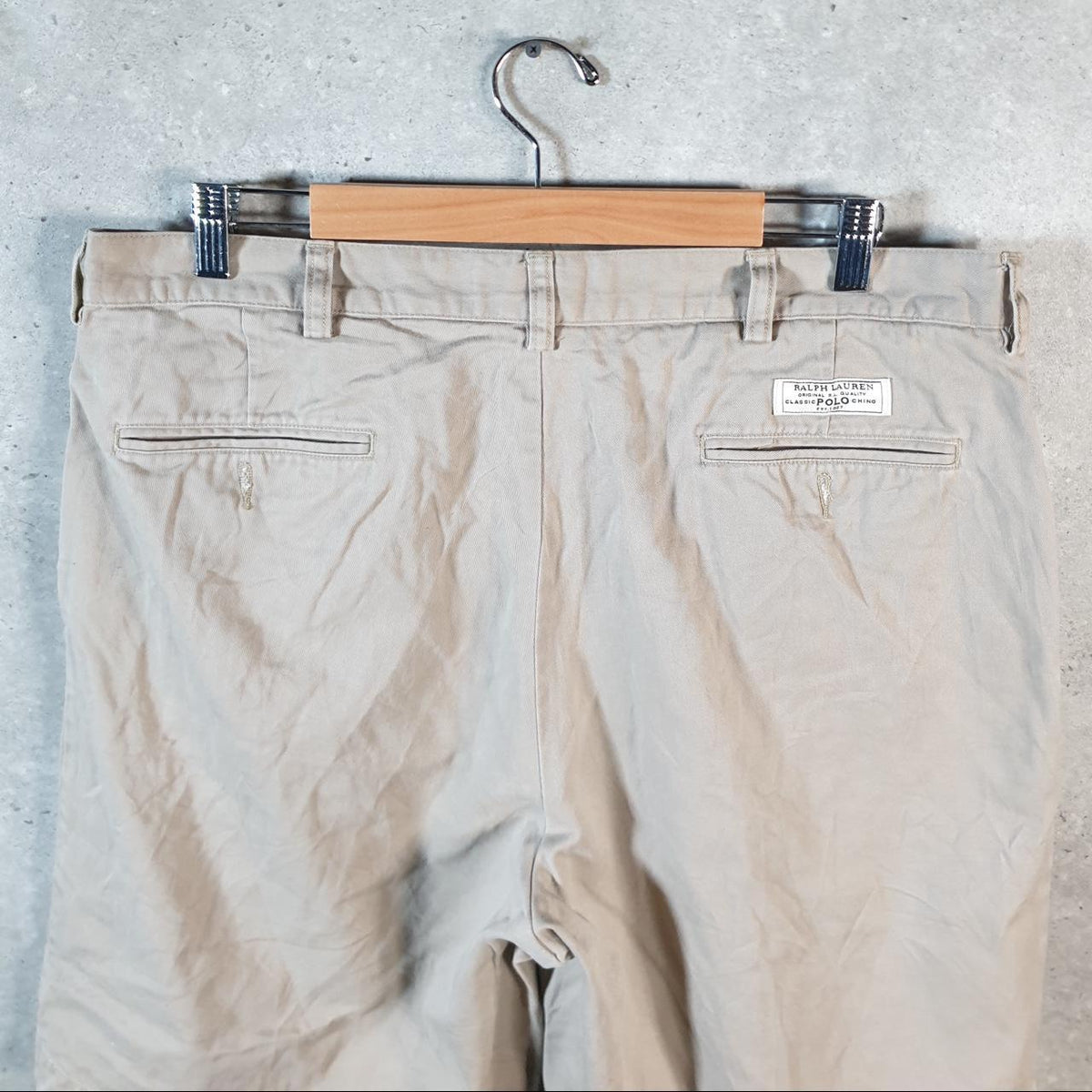 Vintage Ralph Lauren Polo Shorts Jorts Chino Cargo Men’s W38 Brown Baggy Cotton A4601