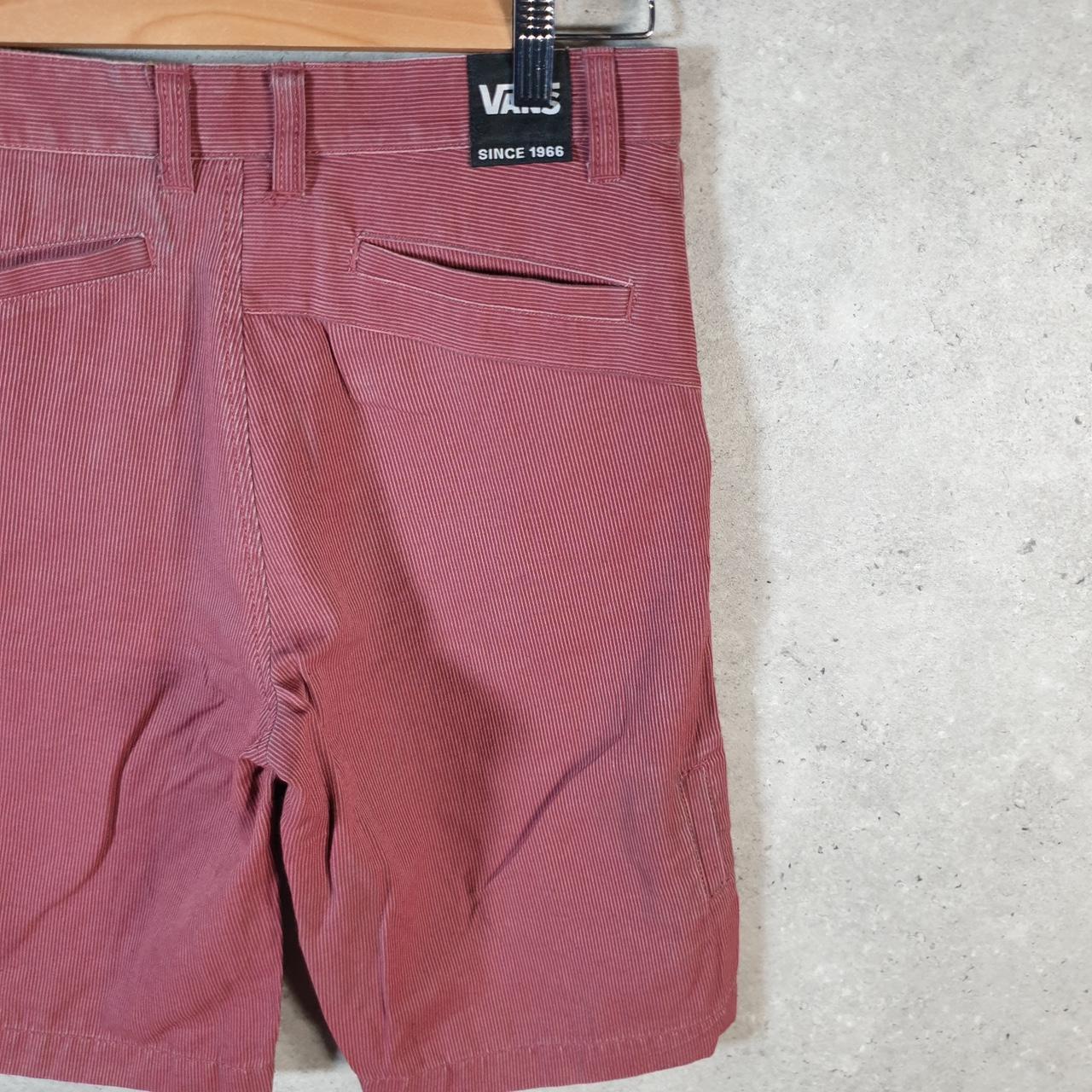 Vintage Vans Chino Shorts Jorts Cargo Womens W28 Red Striped Baggy Cotton