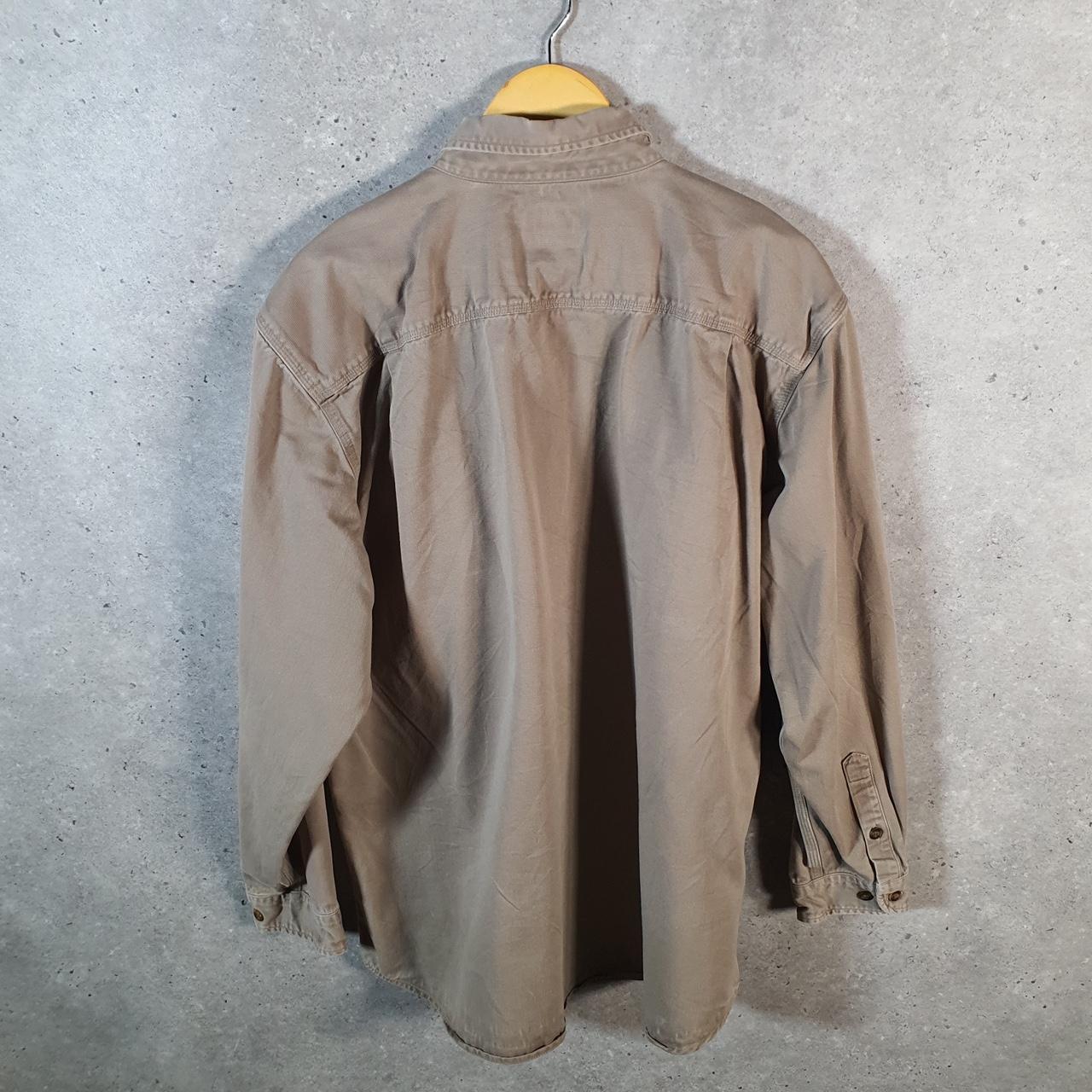 Vintage Carhartt Shirt Button Down Mens XL Brown Long Sleeve Chore Utility Relaxed