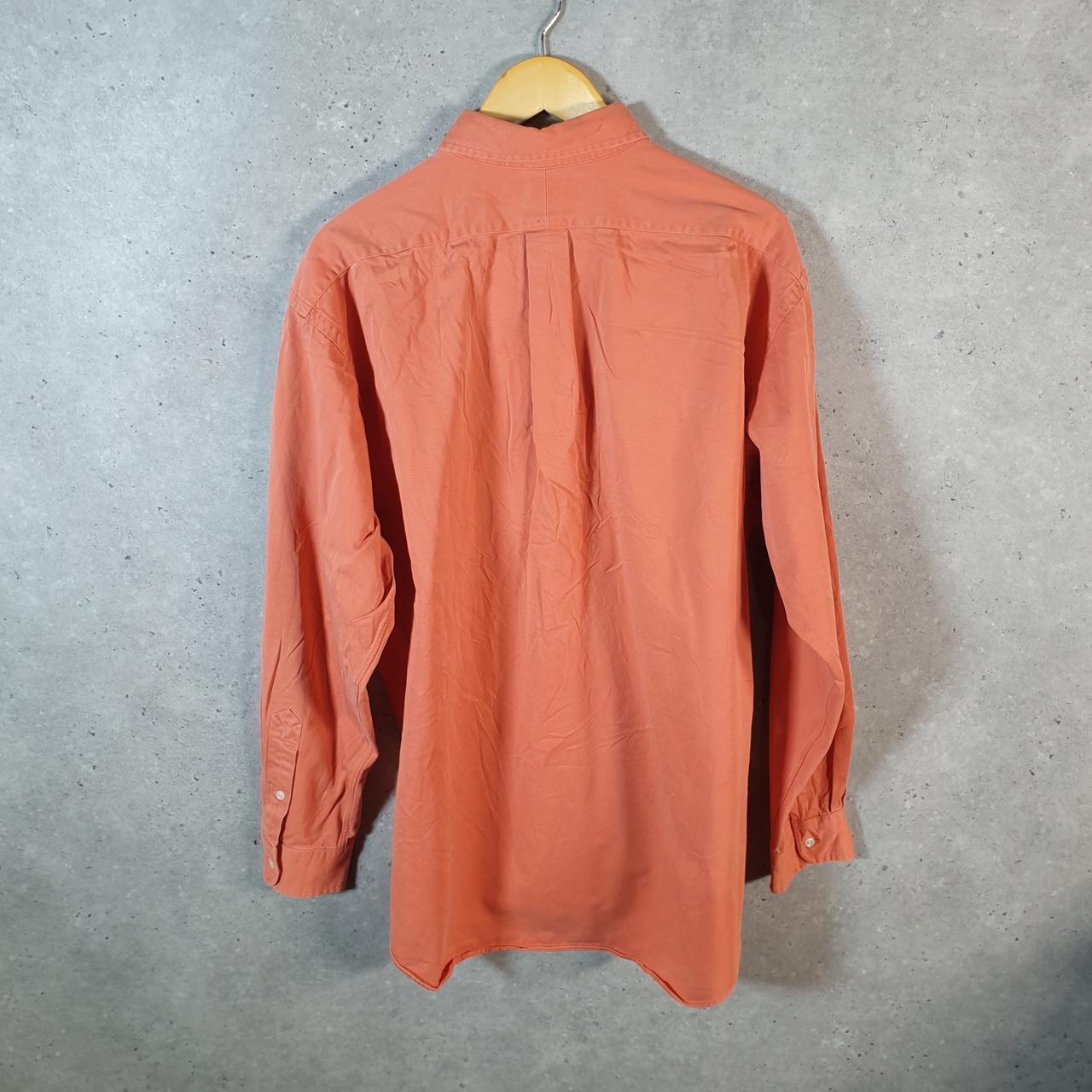 Vintage Ralph Lauren Button Down Shirt Men’s Large Orange Blake Fit Cotton Pony