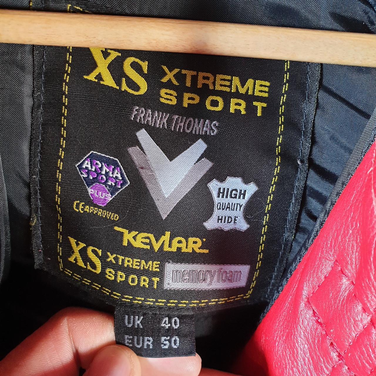 Vintage Frank Thomas R Series Motorcycle Jacket Mens XS Red Armoured Padded Shoulder Elbows