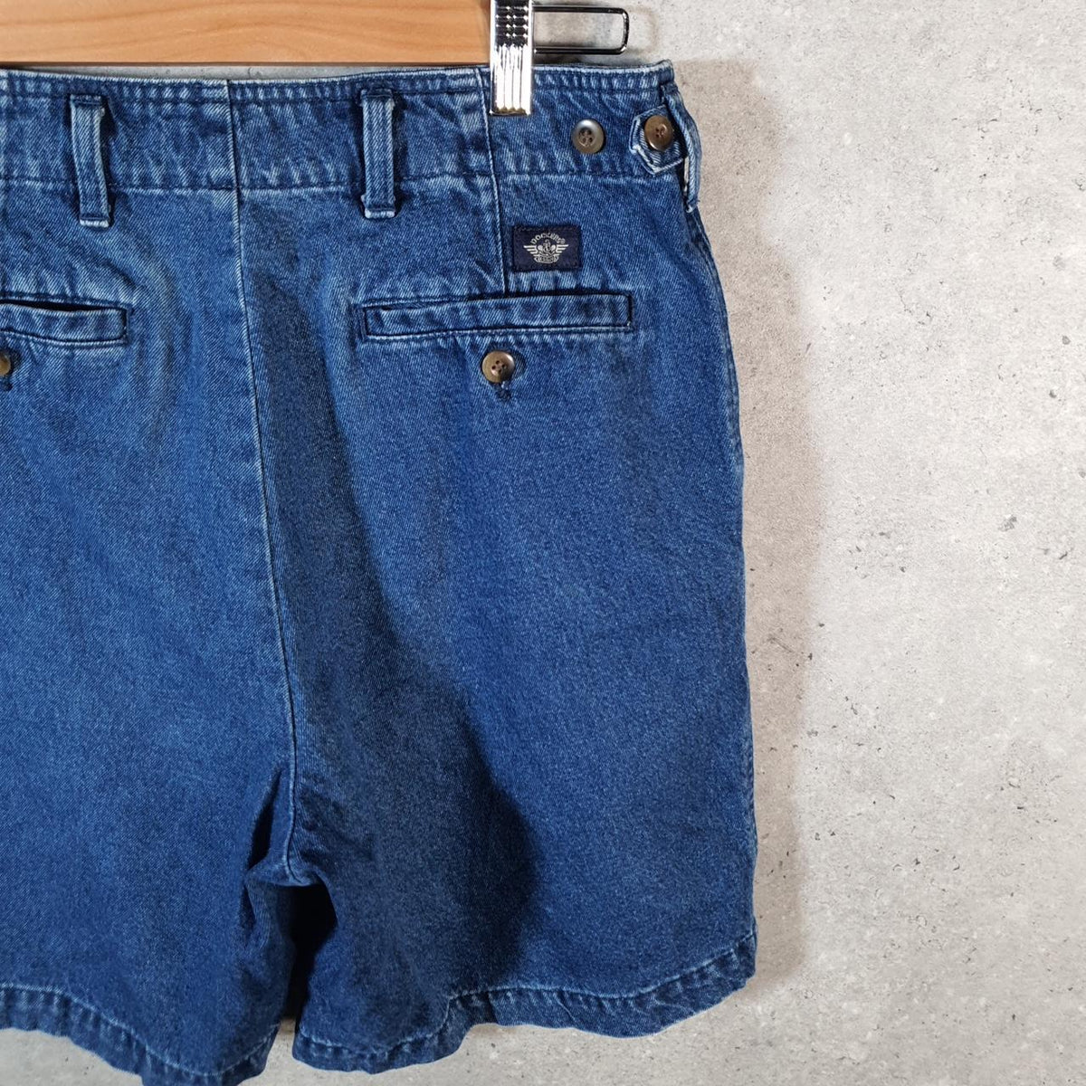 Vintage Dockers Denim Shorts Jorts Cargo Men’s W30 Blue Baggy Cotton