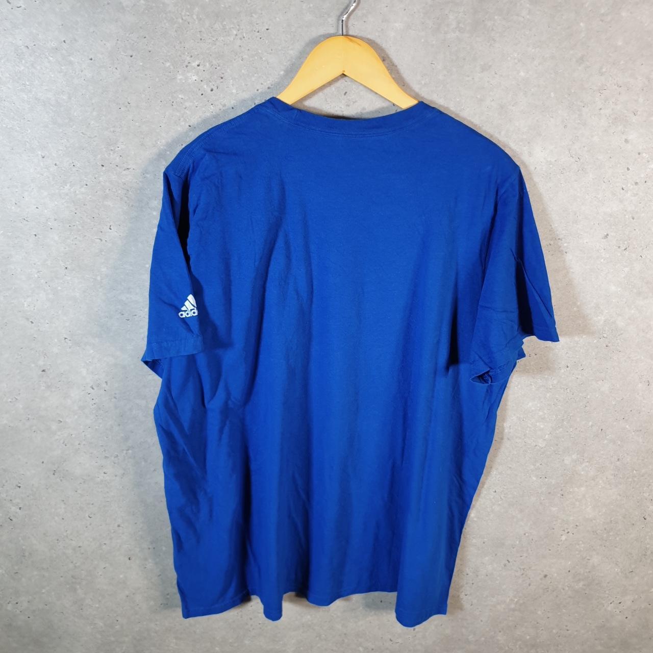 Vintage Adidas Amplifier Spellout T Shirt Men’s 2XL Blue Three Stripes Logo Athletic