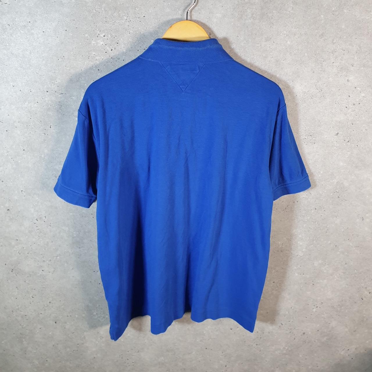 Vintage Tommy Hilfiger Polo Shirt Men’s Large Blue Slim Fit Embroidered Logo