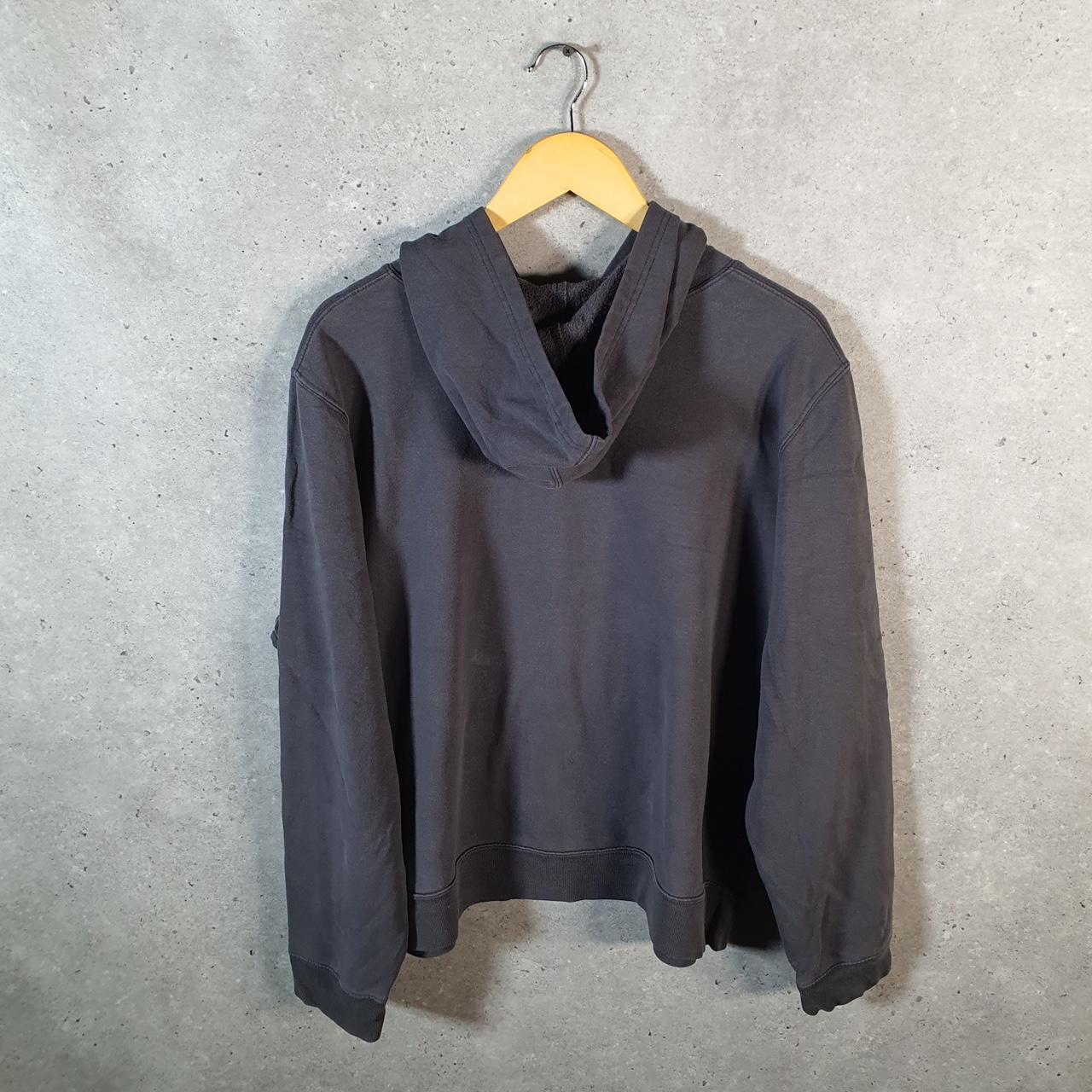 Vintage Gap Spellout Hoodie Womens 2XL Grey Y2K Sweatshirt Logo Embroidered