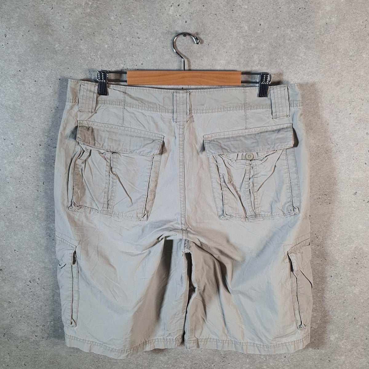 Vintage Lee Chino Shorts Jorts Cargo Mens W36 Brown Baggy Cotton A4449