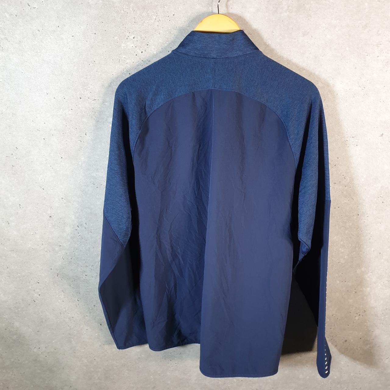 Vintage Under Armour Windbreaker Track Jacket Mens Large Blue USA 1/4 Zip