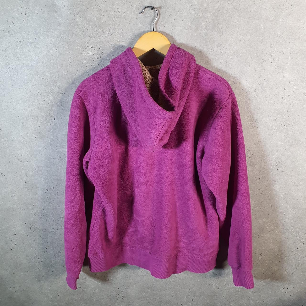 Vintage Dickies Full Zip Fleece Hoodie Womens Large Purple Spellout Logo Winter