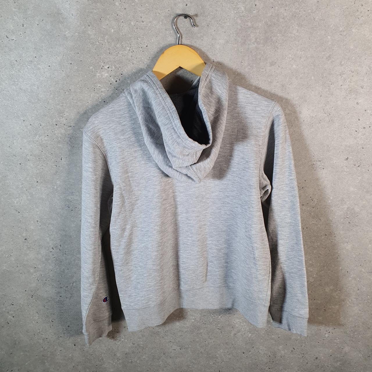 Vintage Champion Spellout Embroidered Hoodie Youth Large Grey Pro Sport Pullover