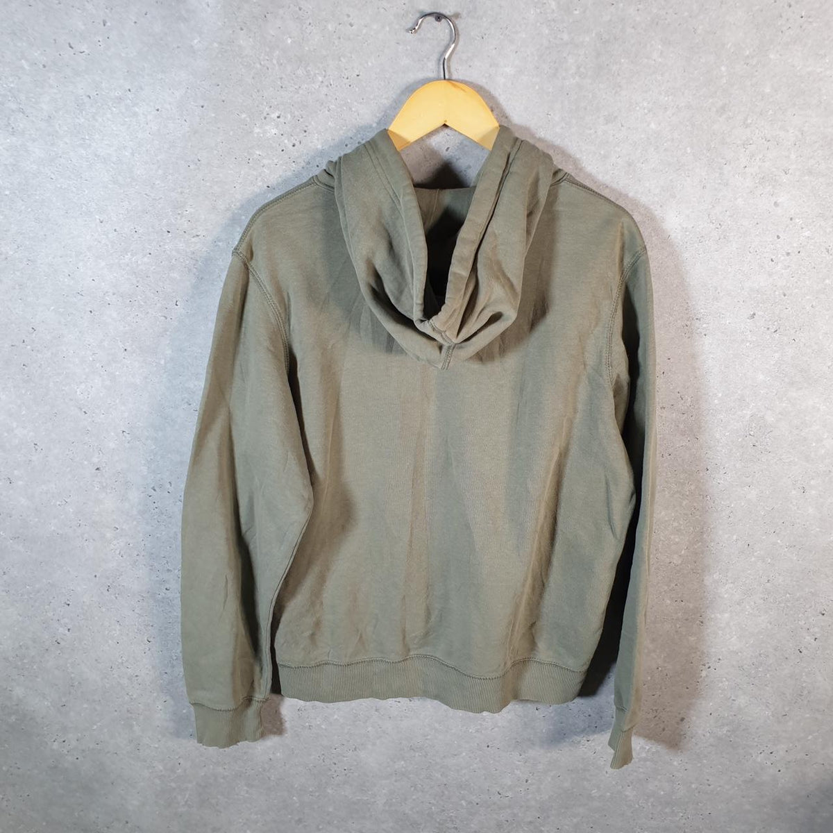 Vintage Nike 90s Athletic Department Hoodie Men’s Medium Khaki Green Swoosh Pullover