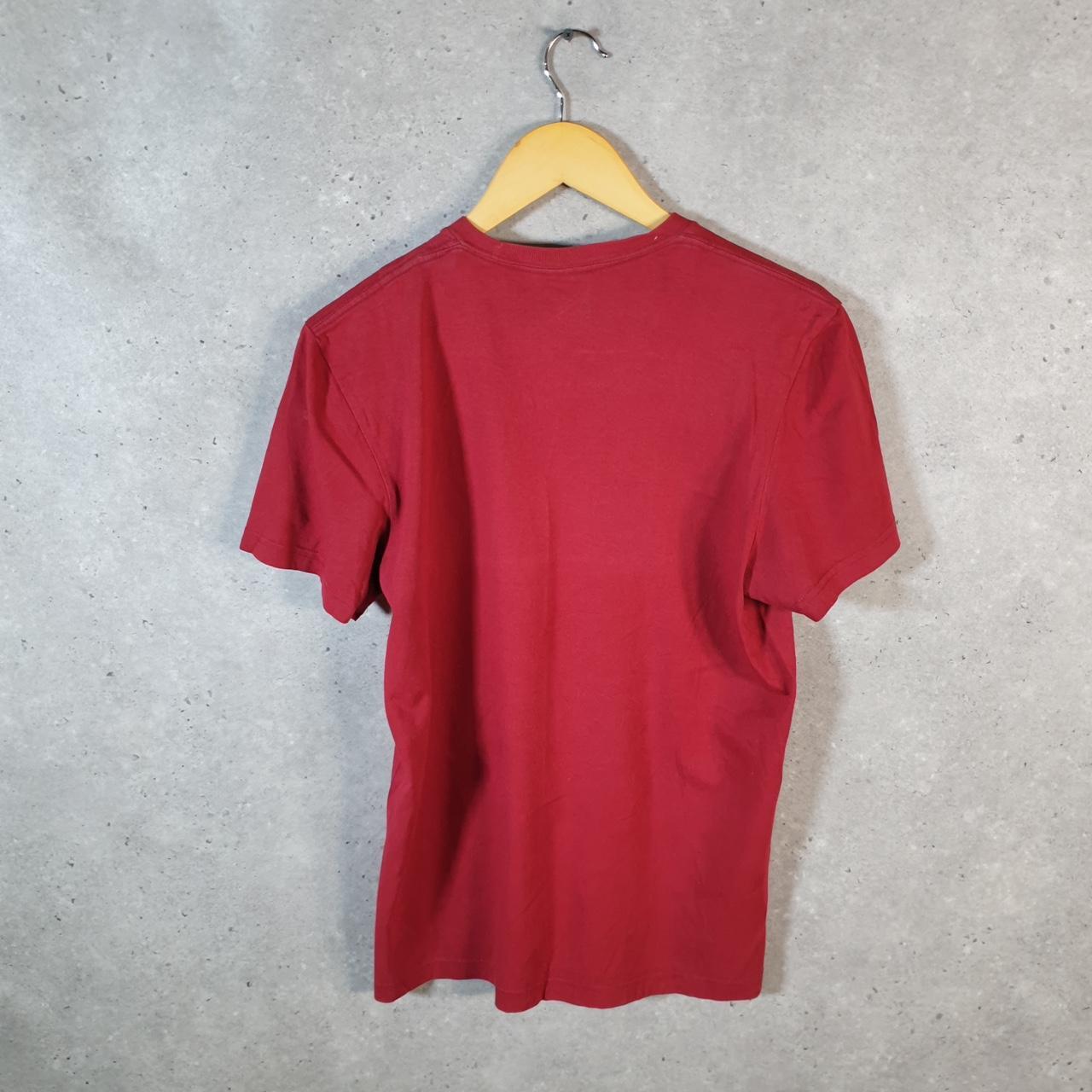 Vintage Adidas Trefoil T Shirt Men’s Medium Burgundy Red Spellout Logo Athletic