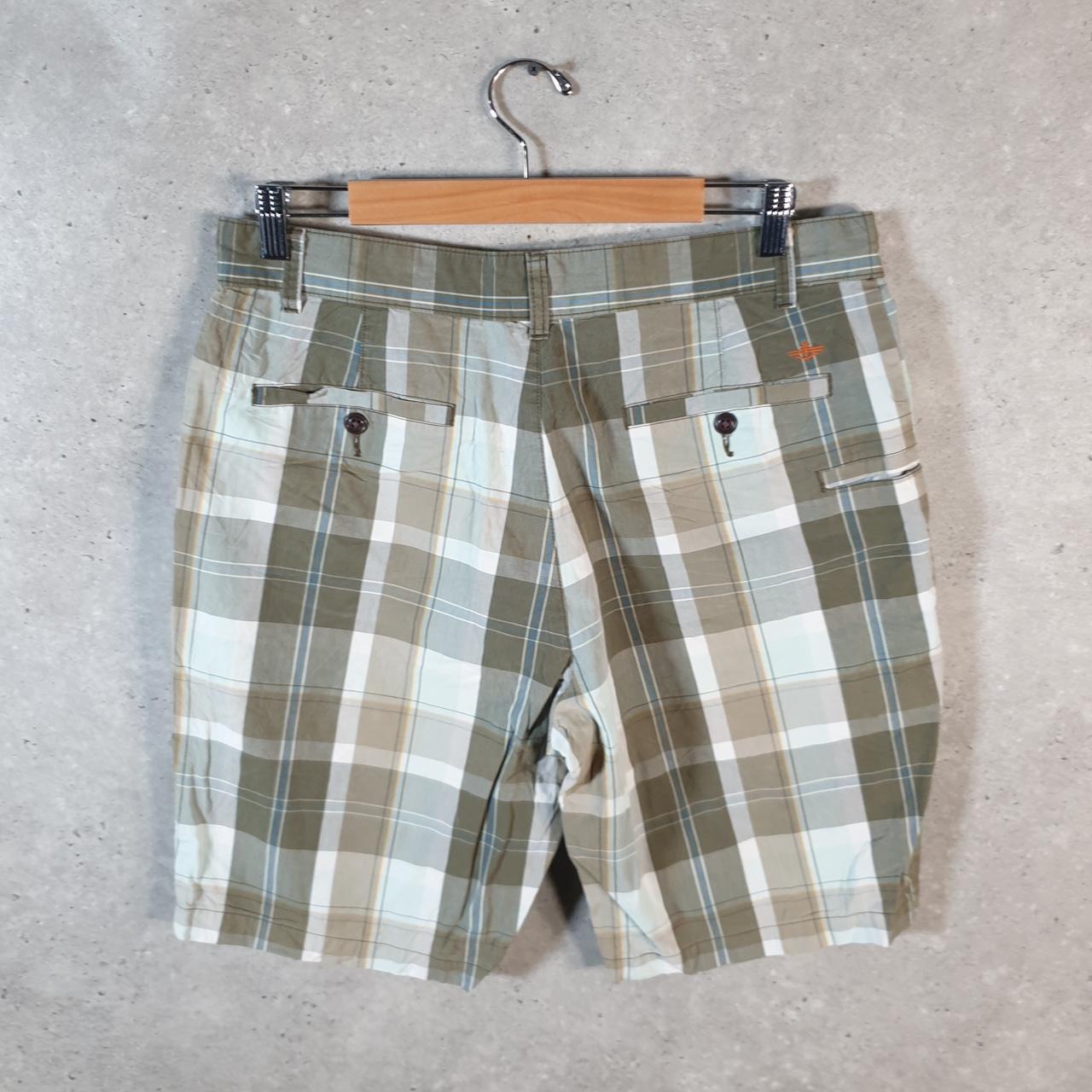 Vintage Dockers Chino Shorts Jorts Cargo Men’s W33 Green Checkered Baggy Cotton