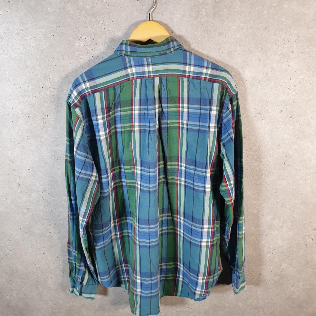Vintage Ralph Lauren Button Down Shirt Men’s XL Green Checkered Classic Fit Cotton Pony