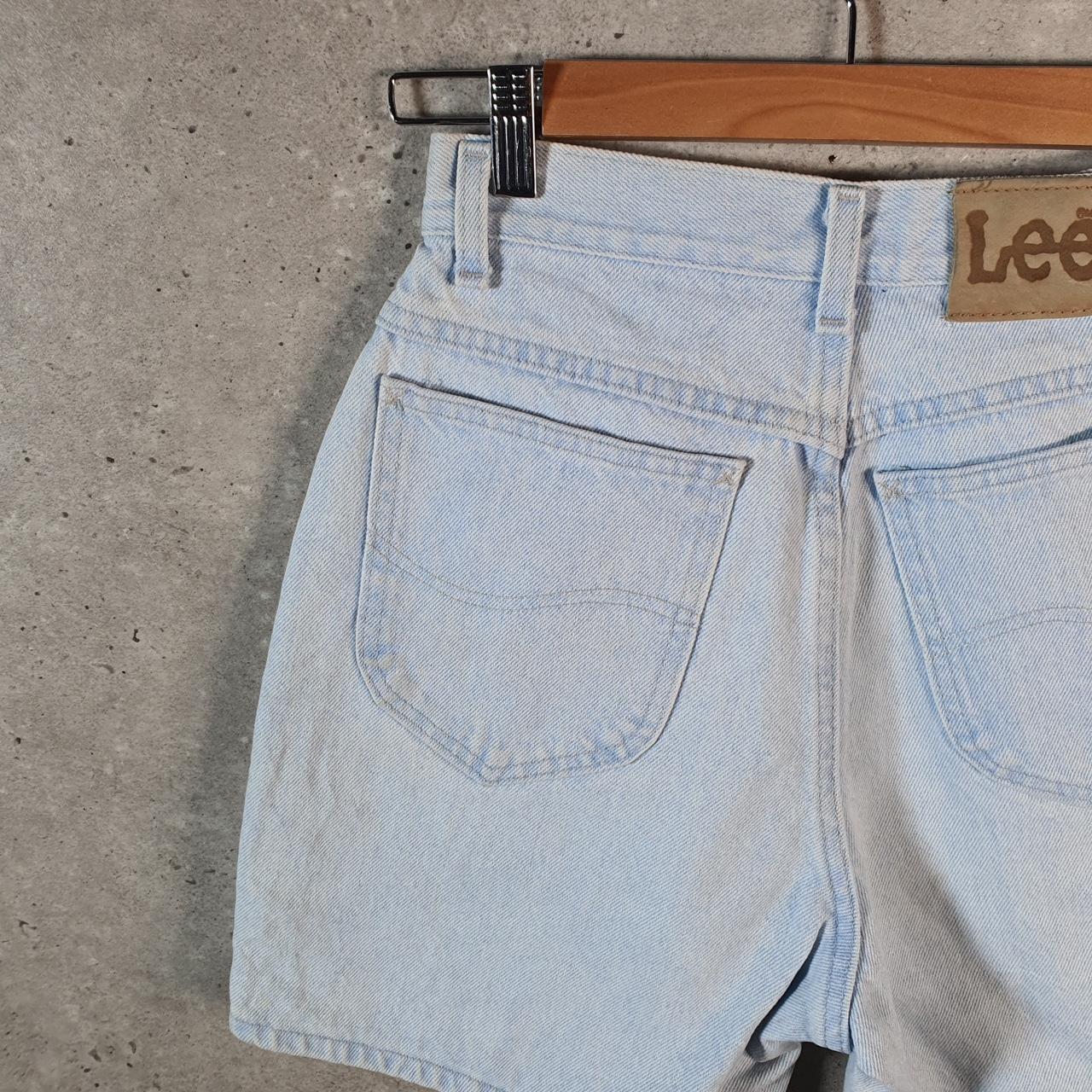 Vintage Lee Low Rise Baggy Shorts Jorts Cargo Womens W24 Blue Relaxed Denim A4568