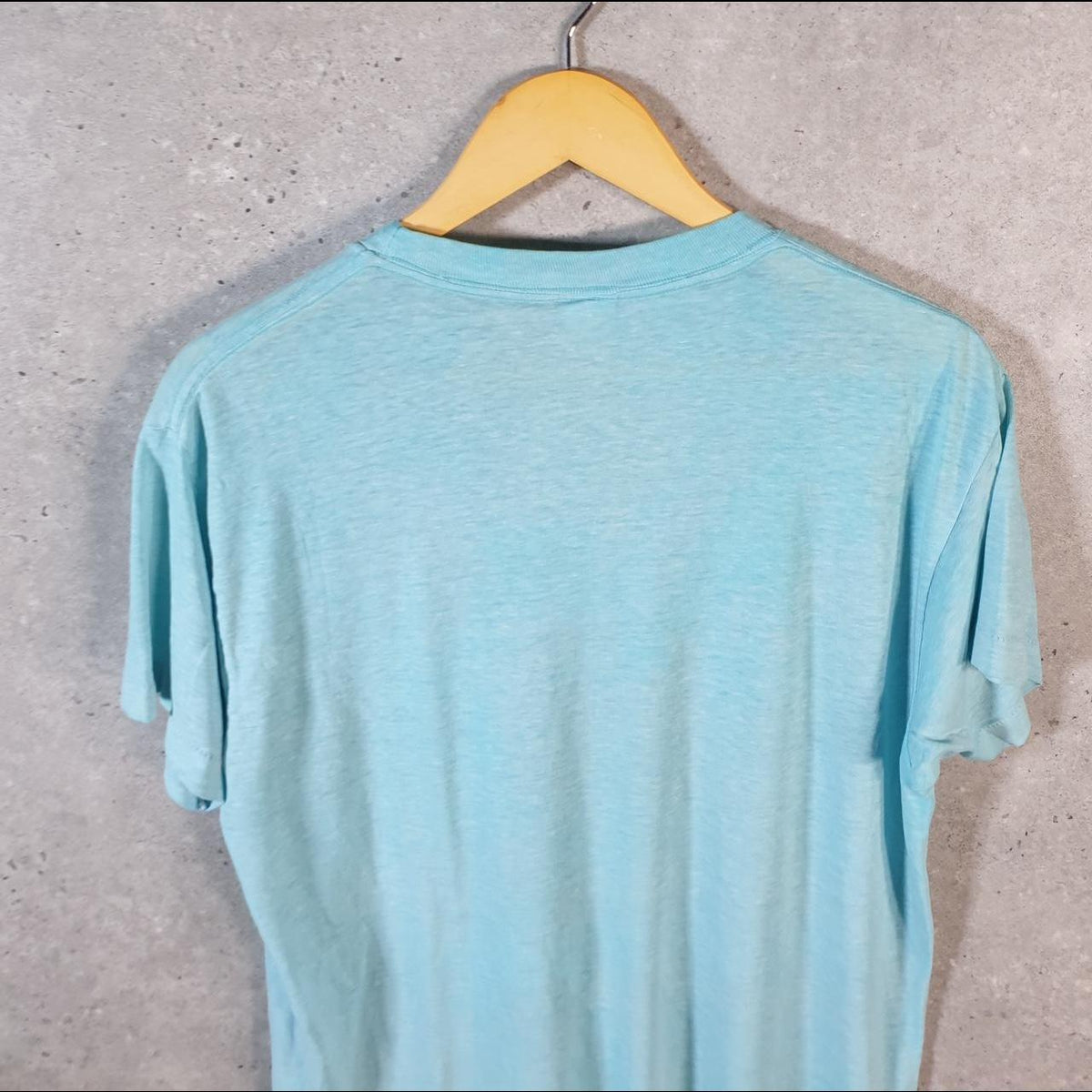 Vintage Village Houses Graphic USA 90s Single Stitch T Shirt Men’s Medium Blue C8945