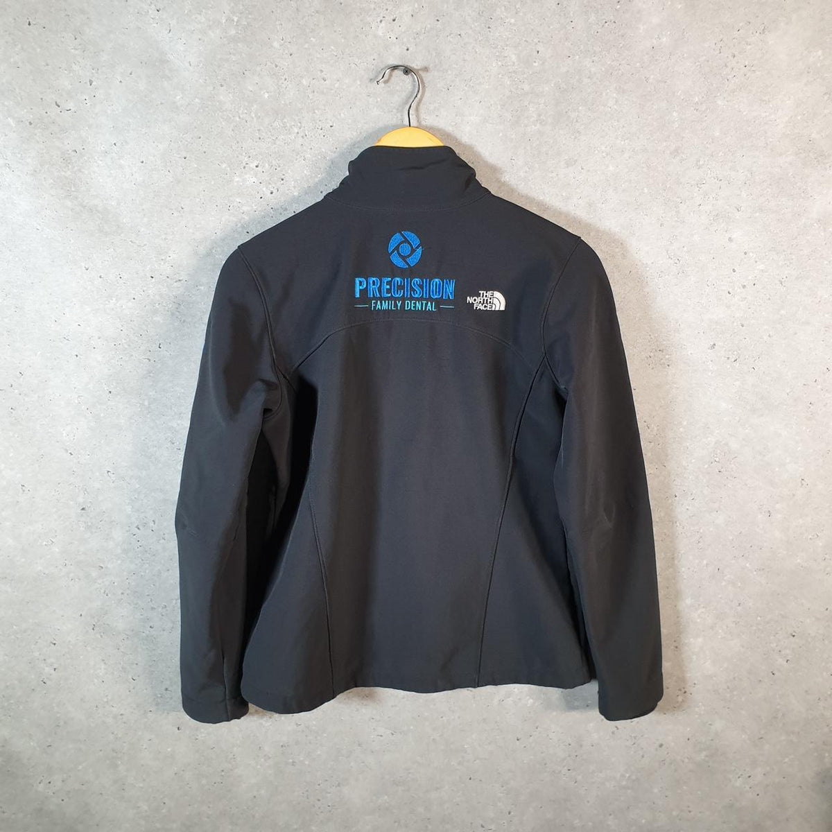 Vintage The North Face TNF Shell Jacket Womens Small Black Logo Full Zip Winter