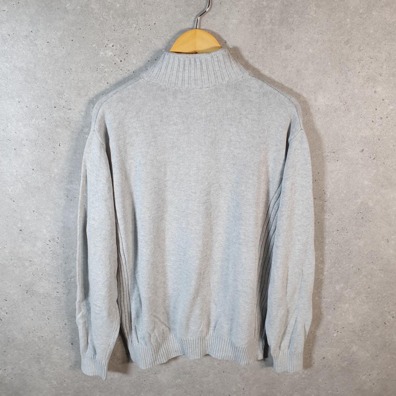 Vintage Lacoste Sweatshirt Men’s Large Grey 1/4 Zip Pullover Logo Y2K Jumper Logo Casual