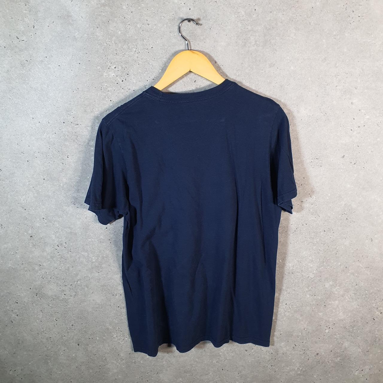 Vintage Adidas Spellout T Shirt Shirt Men’s Medium Navy Blue Three Stripes Logo Athletic C9736