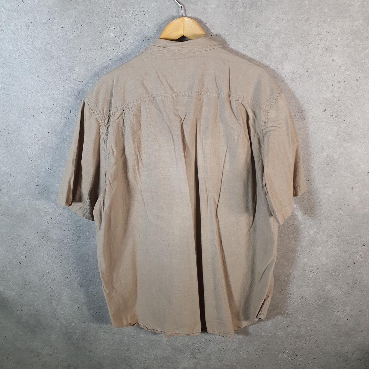 Vintage Carhartt Shirt Button Down Mens XL Brown Short Sleeve Chore Utility Relaxed - Big Fish Vintage