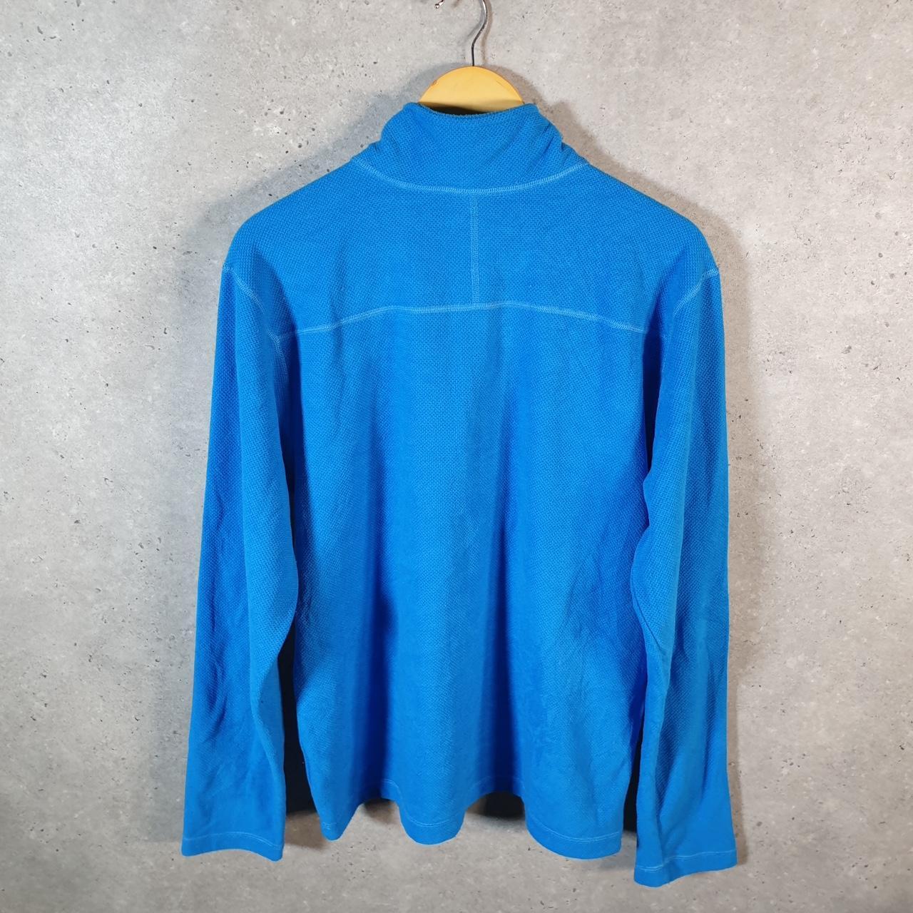 Vintage The North Face TNF Teddy Fleece Sweatshirt Mens Large 1/4 Zip Blue Logo Winter