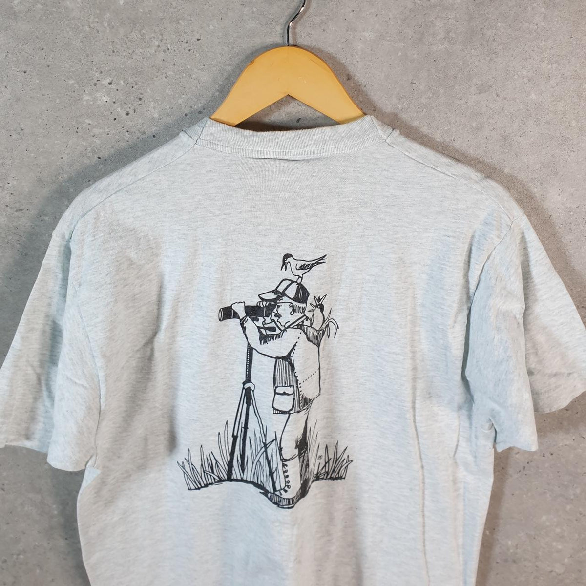 Vintage Fruit of the Loom Bird Watchers Orleans Cape Cod 90s Single Stitch T Shirt Men’s Large Grey C8745