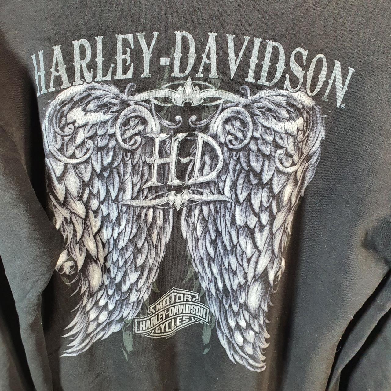 Vintage Harley Davidson Angel Wings California Monterey Bay Hoodie Womens XL Black