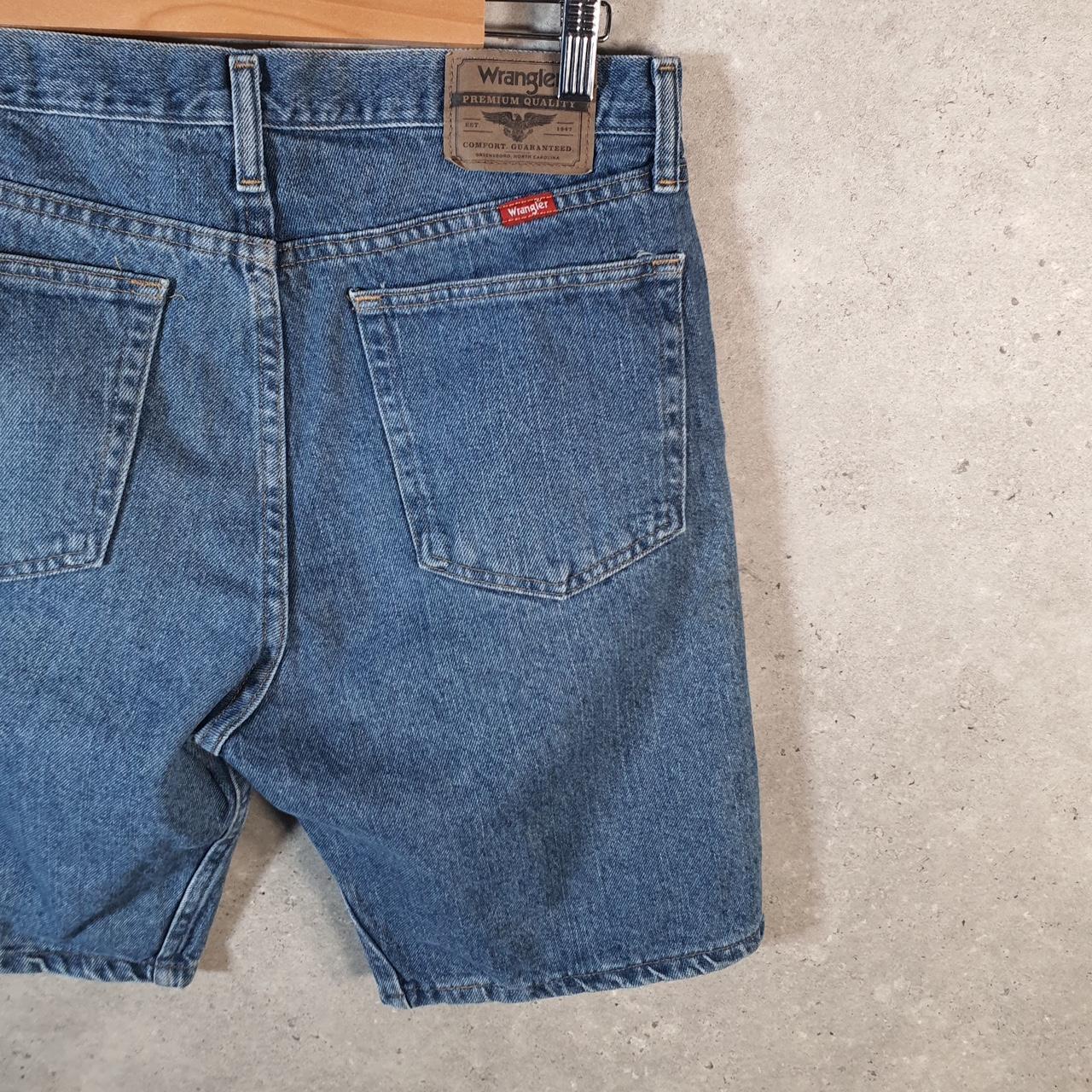 Vintage Wrangler Denim Shorts Jorts Cargo Men’s W32 Blue Baggy Cotton