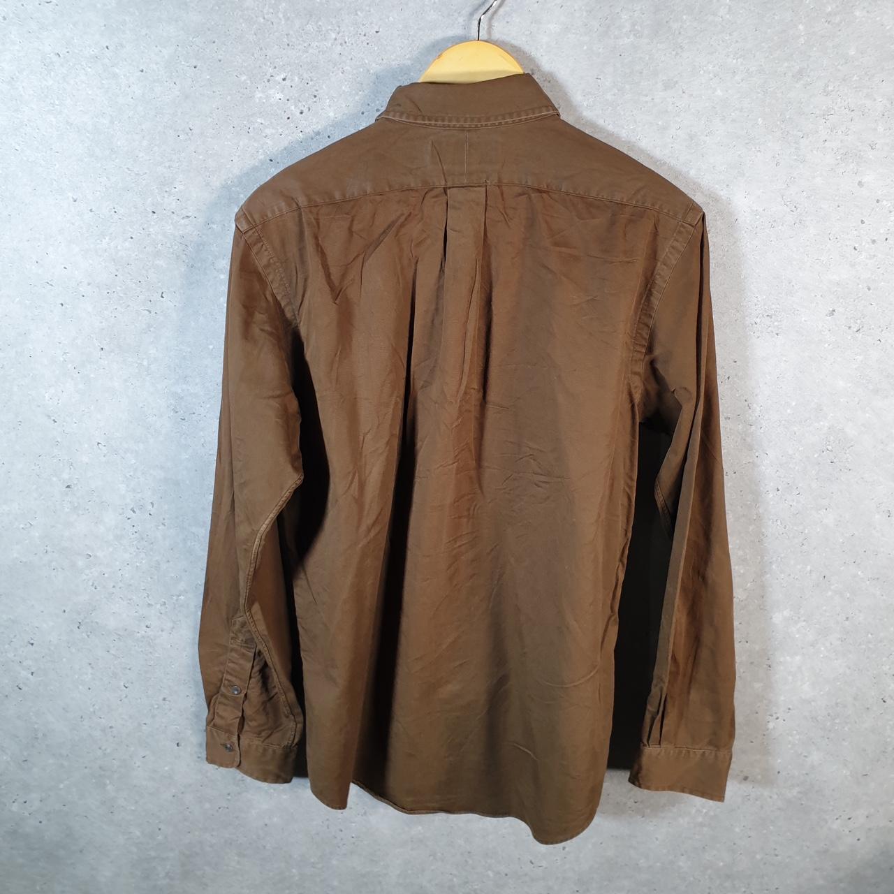 Vintage Ralph Lauren Button Down Shirt Men’s Medium Brown Custom Fit Pony Cotton