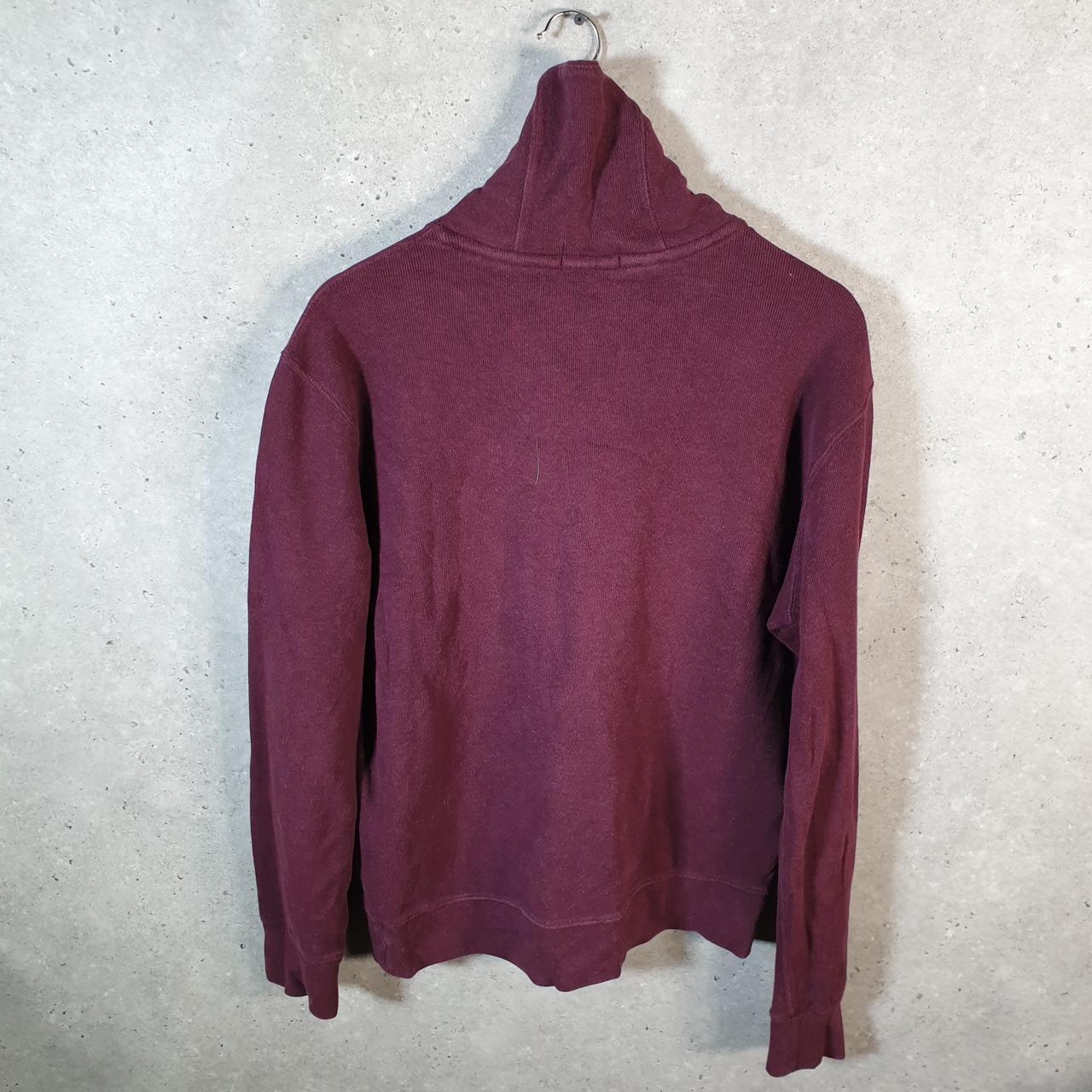 Vintage Ralph Lauren Polo 1/4 Button Sweatshirt Men’s Medium Burgundy Cotton Pullover Pony