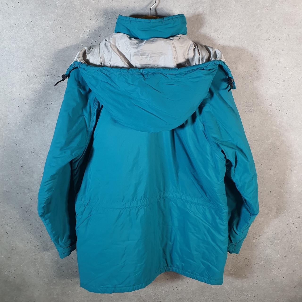 Vintage L.L. Bean Outdoors Nylon Jacket Womens Large Hooded Blue Waterproof