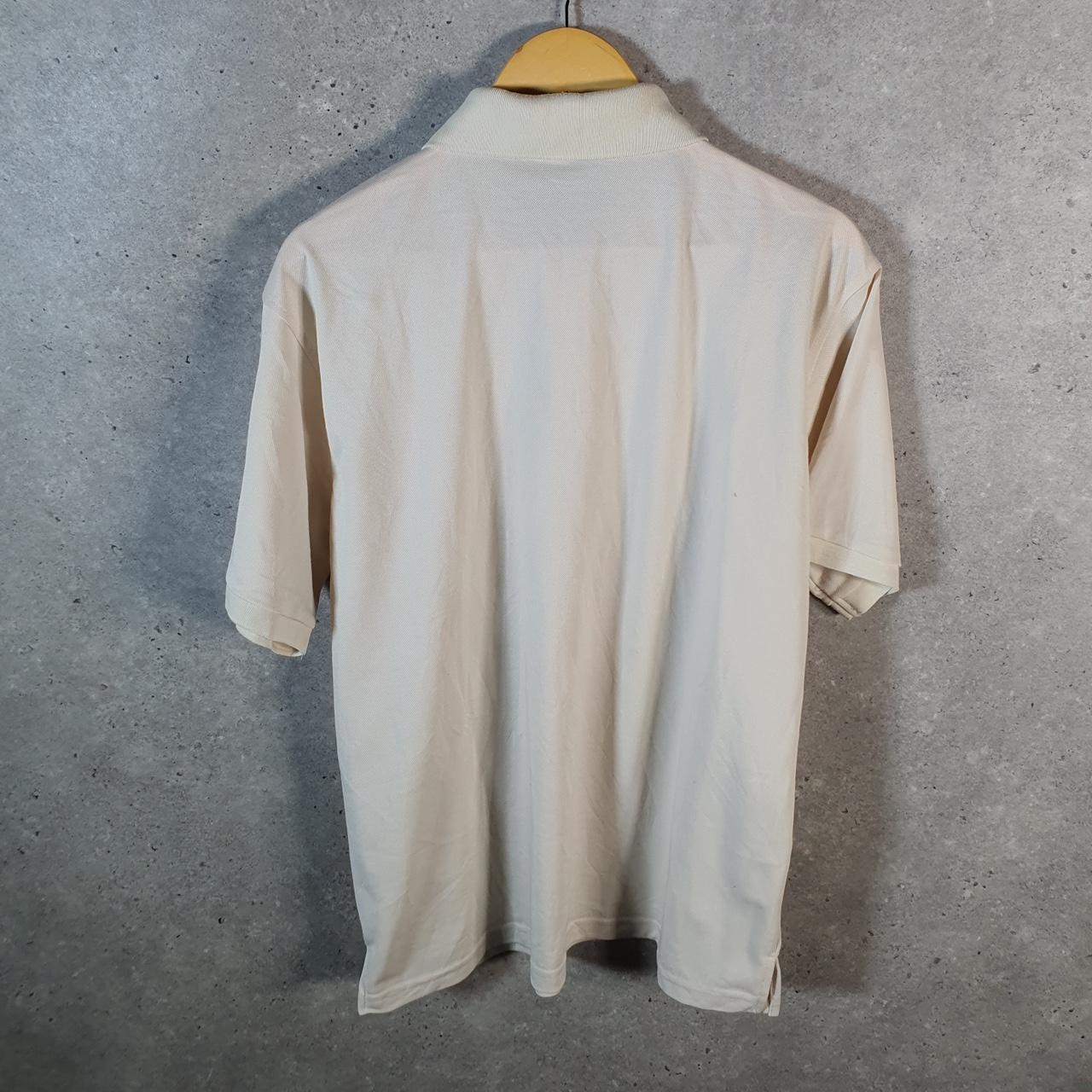 Vintage Tommy Hilfiger Polo Shirt Men’s Large Beige Custom Fit Embroidered Logo