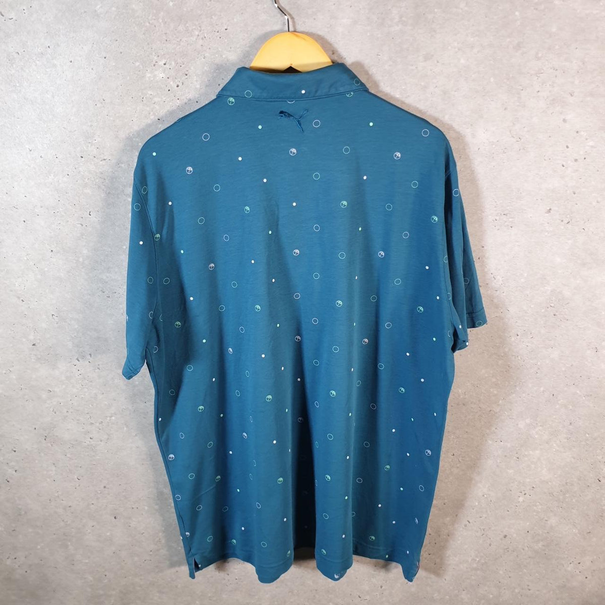 Vintage Puma Arnold Palmer Umbrella Golf Polo Shirt Men’s 2XL Blue sports Logo Athletic