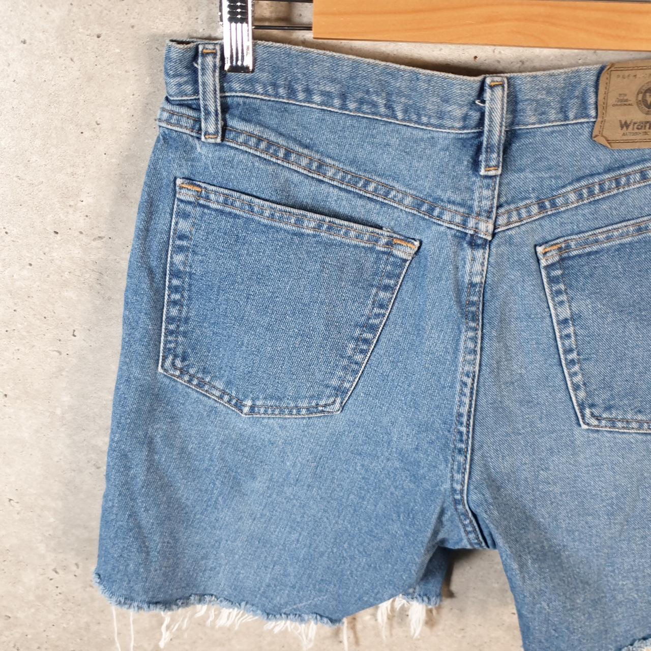 Vintage Wrangler Denim Shorts Jorts Cargo Men’s W33 Blue Baggy Cotton